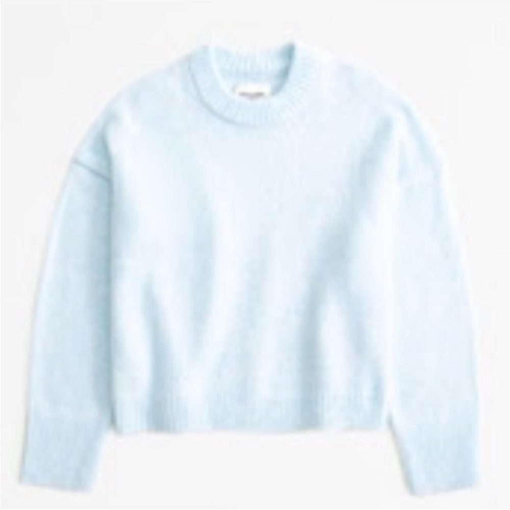 Abercrombie & Fitch Crew Fuzzy Sweater Powder Blue Sz Small
